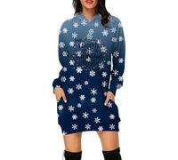 Générique Abito da donna a forma di fiocco di neve e alfabeto My Favorite COEOR is Christmas Eights - Felpa da donna elegante e chic con cappuccio abiti alla moda per la festa, blu, S
