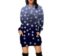 Générique Abito da donna a forma di fiocco di neve e alfabeto My Favorite COEOR is Christmas Eights - Felpa da donna elegante e chic con cappuccio abiti alla moda per la festa, Blu scuro, M