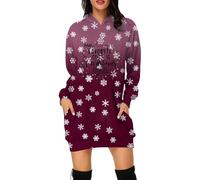 Générique Abito da donna a forma di fiocco di neve e alfabeto My Favorite COEOR is Christmas Eights - Felpa da donna elegante e chic con cappuccio abiti alla moda per la festa, Vino blu, S