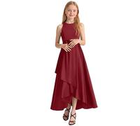 Générique Abito da sera elegante senza maniche per ragazze, ideale per un recital, un concorso o uno spettacolo, ideale per l'estate, per bambini e ragazzi., Vino, 9-10 Anni