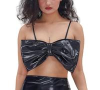 Générique Abito medievale da donna con scollo a cuore a farfalla con scollo a cuore lucido finta bretella per layering stile versatile per carnevale feste abito da principessa adulto morbido, Le Noir
