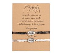 Générique Acciaio Inox Donne Anelli Coppie Bracciali Per 2 Abbinamento E Bracciale Gioielli Per Amicizia Relazione Piccolo San Valentino Regalo Per Frasi Perline Messaggio Anelli, Taglia unica, Zinco