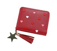 Générique Accordion Wallet, Stylish Casual Tote Pouch Bag, 4,33 x 3,54 x 0,98 Inches Fashionable hand bag, Elegant Purse Organizer per lo shopping quotidiano Necessity Women, Girls and Ladies, rosso