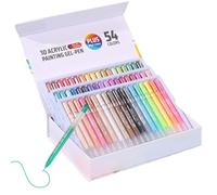Générique Acrilico Gel Pens, 3D Glitter Glass Markers, Fine 1 mm Tip Painting Pens, Smooth Flow Ink, Multi-Surfaces Art Design for Relaxation, Coloring, Fabric, Ceramicic, School, Multicolor