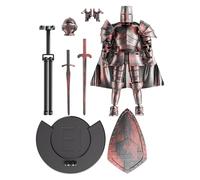 Générique Action Figure Model, Multi Jointed Medieval Knight Full Body Model, 5,51 x 5,2 pollici Flessibile Statua Movable Figurine with 360° Rotating Head for Dining Table, Desk and Shelf