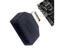 Générique Adattatore di espansione a due porte, pannello anteriore, tipo A tipo C, nero, convertitore Internal Header Easy Extension for Motherboard Cable Management, PC Data Transfer, Computer Use