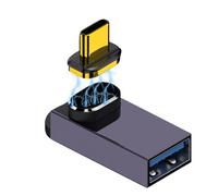 Générique Adattatore USB C USB 3.0, convertitore di tipo C 10 Gbps, adattatore ad angolo retto con connettore magnetico, dispositivo dati rapido per chiavi, tastiere, hub portatile