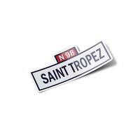 Générique Adesivi in vinile Saint Tropez N98 - Pannello stradale resistente all'acqua e ai raggi UV, tagliato, per ricordo, viaggi, decorazione, retrò, Francia, 9 cm