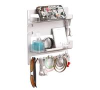 Générique Adesivo da parete - Scaffale di immagazzinaggio galleggiante, elegante, display multifunzione, per bagno, salvaspazio, pratico ripiano per telefono a dire