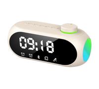 Générique Alarm Clock Speaker | 6.5In Smart Wireless Digital Alarm Audio ABS Tipo C Ricaricabile 1200mAh Speaker Clock LED Display | Home Bedroom Office Hotel Dormitory