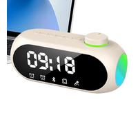 Générique Alarm Clock Speaker, Smart Wireless Clock, Digital Audio Alarm, Enabled Device with LED Display and Snooze Function, Portable Bedside for Home Bedroom Office Dormitory Hotel Living Room