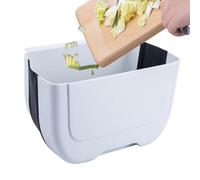 Générique All Mounted Garbage Can - Square Foldable Indoor Trash Can | Space Saving Food Waste Bin For Kitchen | Over The Door Trash Can For Kitchen, Bathroom, & Bedroom