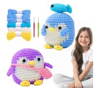 Générique Amigurumi Kit, Crochet Pattern, Uncinetto, Craft Stuffed Crochet Set per Beginners, Pinguini Knitting Kit With Yarn, Hook, Needle For Beginners, Kids, Adulti