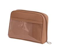 Générique Ampia Capacity Pencil Case, 12 Compartment Storage Bag, Wide Opening Stationery Organizer, Sturdy Portable Design, Primary School Use, Long Lasting Use, 8,46 x 5,91 x 2,17 in, marrone, Se