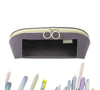 Générique Ampia Case, Leather Clear Pouch, 23,5 x 8 x 8,5 cm, 9,25 x 3,15 x 3,35 pollici, chiusura a cerniera, ad alta capacità per le forbici per le note, borsa di fornitura, viola, Se référer