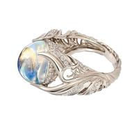 Générique Anello Di Luna Di - Anello Di Pietra Di Luna Argento Di La, Anello Da Donna | Design Elegante Chic, Tema Di Matrimonio Di Compleanno, Scelta Di Opzione Regalo Utile, Accessoi