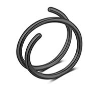 Générique Anello per naso a spirale, cerchio singolo in acciaio inox, doppio anello, cerchio gioielli per narice, 1 pezzo / 5 pezzi, 6mm, Come descritto, come descritto