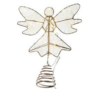 Générique Angelo di Natale pre-illuminato - Figura d'angelo Oro LED Light | Ornamento di Vacanze a Batteria, Topper Albero Scintillante per Cortile del Giardino Salone di Patio Portico o Balcone di