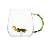 Générique Animal Coffee Cup - 400 ml Clear Glass Morning Cup With Handle, and Cute Turtle Tazze per frutta Juice | Uffizi Accessory Glasses Cups Fruit Juice, Tea, Milk, Hot Water Women Men
