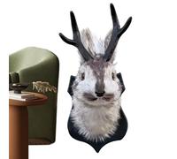 Générique Animal Heads Wall Decor, 3D Realistic Sculpture with Simulated Wool 9,06 x 5,12 x 6,30 pollici, Lightweight Animal Art, for Home Office Lounge Bedroom Hallway Vacation House
