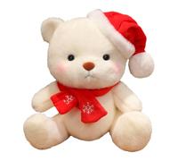Générique Animale in Tessuto di Orso di Natale, Orso di Peluche con Un Cappello | Giocattolo di Peluche da 11,81 Pollici come Decorativa per Natale, Giocattolo Abbraccio per Il Divano