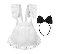 Générique Apron French Maid Apron, Adorable Waitress Aprons with Bow Headdress, 21,57 x 14,96 Inch Easy to Put on & Remove, Cosplay Outfits for Women, Girls, Dress Up Clothes, and Role Play Costumes