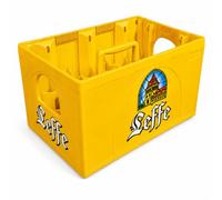Générique Armadietto Ufficiale in Plastica Giallo - 24 Bottiglie | Birra bionda o bruna, accessorio per la decorazione, conservazione ottimale, armadietto vintage