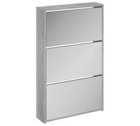 Générique Armadio per scarpe 3 livelli Sonoma Grigio 63x17x102,5cm | Legno di ingegneria durevole, 3 cassetti pieghevoli, contenitore per 9-12 coppie, fissaggio a parete incluso