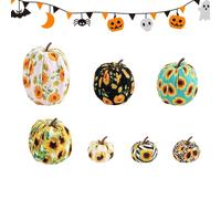 Générique Artificial Pumpkins - Fabric Assorted Pumpkins Centerpiece Decor | Soft PP Cotton fill Faux Realistic Ornaments for Halloween Thanksgiving Party Home Festival Autumn Tabletop Tiered Tray