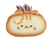 Générique Astuccio per matite di design gatto toast | Astuccio scolastico in peluche, organizzatore estetico del fumetto per scolari adolescenti ragazzi ragazze asilo studente, b,