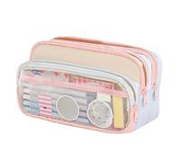 Générique Astuccio portamatite grande | organizer per penne in tela con 3 scomparti per scolari | elegante astuccio a con cerniera per studenti adolescenti adulti