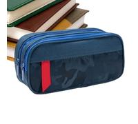 Générique Astuccio portaoggetti grande capacità - borsa portaoggetti portatile per penne, doppio strato per forbici gomma, penna scolastica, ufficio, viaggi, classe, lavoro, riunioni, blu, Se référer