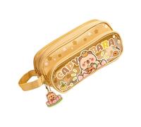 Générique Astuccio scolastico estetico | Astuccio grande formato animali per matite penne - forniture scolastiche estetiche borsa portapenne per gomma forbici note adesive ragazze e, marrone, Se