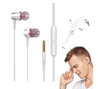 Générique Auricolari cablati - Auricolari a doppia membrana con jack da 3,5 mm | Audio surround in silicone per ridurre il rumore, design brillante nel nero, audio coinvolgente per PC, tablet, giochi.