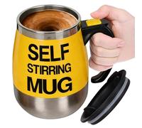 Générique Automatic Stirring Coffee | 13 x 8,5 cm Stainless Steel Battery Operated -Versatile Self Stirring Cup Electric Coffee - For Tea Oat Drink Powder Home Office Travel School Gym Camping Picnic