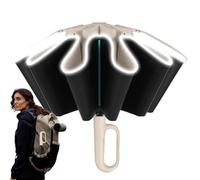 Générique Automatic Umbrella Open Close Auto, Ring Buckle Automatic Reverse Inverted Umbrella - Ombrello antivento Sturdy Inverted con Carabiner Handle for Men Women, 15,35 x 2,56 pollici, Crema