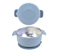 Générique Baby Feeding Bowls, Child Bowl, Anti-scald Food Container, Safe Silicone Coating, Stainless Steel Interior, Ideal for Baby Led Weaning, Snack Time, Meal Prep, 6.1x6.1x2.36 Inches