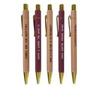 Générique Ball Pen Set 14 x 1 cm, 5 pezzi retrattili Fast-Drying Smooth Writing Pens with Funny Quotes, Novelty Roller Ball for Office, Desk, Meeting, Journaling