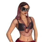 Générique Bambino Islam Donna Camicia con Cappuccio Sexy, Top traforato, Club, Bikini, Top Corto Sciarpa Bambino Animali, rosso, L