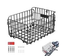 Générique Basket Bike, Folding Back Basket, Large Crate Organizer, Steel Frame, Spazious Storage Capacity, Easy Installation Design, Perfect for Men, Women, Grocery, Luggage, Road, Mountain