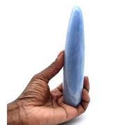 Générique Bastone di calcite blu da 260 grammi e 155 millimetri, minerale calcite del Madagascar, 100% naturale, oggetto esclusivo, decorazione e collezione, pietra di ricarica