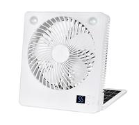 Générique Battery Operated Folding Quiet Cool Gadgets | Solar Powered Fan, portatile Solar Fan Camping Supplies With LED Lights For Home, Tenda, Outdoor Camping, Power Outage, Travel