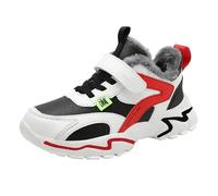 Générique Battitore bottino e inverno in pelle e cotone caldo regolabile Shoelaces Casual Sport Shoes Per Medio e Grande Bambini Abbigliamento Raiders, rosso, 30 EU