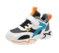 Générique Battitore bottino e inverno in pelle e cotone caldo regolabile Shoelaces Casual Sport Shoes Per Medio e Grande Bambini Abbigliamento Raiders, arancione, 30 EU