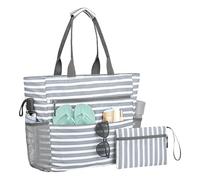 Générique Beach Bag, Market Waterproof Tote, 16,54 x 15,35 x 5,91 Inches Foldable Organizer with Sandproof Lining, Picnic Pouch for Vacation, Water Bottles, Pool, Sunglasses, Travel Boat Aqua Blue