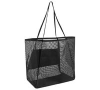 Générique Beach Tote Bag, Mesh Carryall Organizer, Foldable Storage Sack, Reusable Travel Carrier, Lightweight Utility Bag for Camping, Hiking, School, Palestra, Picnic, and Essentials, Nero , Se