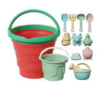 Générique Beach Toy Set - Incoraggia Creative Play & Sensory Development Foldable Fruit Bucket, 6 pezzi Mould Kit + Mesh Carry Bag | BPA Free Food Grade Silicone - for Sand Pits & Seaside Vacations
