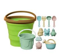 Générique Beach Toy Set - Incoraggia Creative Play & Sensory Development Foldable Fruit Bucket, 6 pezzi Mould Kit + Mesh Carry Bag | BPA Free Food Grade Silicone - for Sand Pits & Seaside Vacations