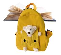 Générique Bear Backpack, 3D Animal-Themed Middle School Bag, Spazioso interno, 27 x 21 x 10 cm, e cinghie regolabili, per ragazze, ragazzi, studenti, viaggi all'aperto, campeggio e giornalieri, giallo