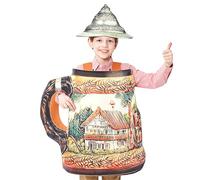 Générique Beer Costume, Classic Beer Glass Outfit Jumpsuit, Compact Heavy Duty Comfortable Breathable Parties Cosplay Suit for Oktoberfest Events Men Women Kids Boys Girls Adults Festival